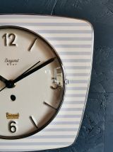 Horloge céramique vintage pendule silencieuse "Bayard rayé"