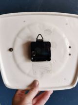 Horloge céramique vintage pendule silencieuse "Bayard rayé"