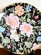 6 assiettes porcelaine fleurs , August Warnecke