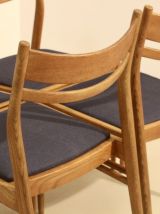 Lot de 4 chaises vintage scandinaves en chêne année 60  Ref.