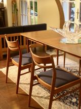 Lot de 4 chaises vintage scandinaves en chêne année 60  Ref.