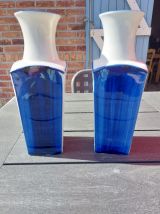 PAIRE DE VASE EN PORCELAINE DU JAPON PEINT A LA MAIN VINTAGE