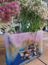 Vase Pate de verre Soisy sur Ecole
