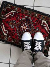 Tapis vintage Persan Hamadan fait main, 1C960