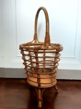 Travailleuse bambou et rotin vintage 