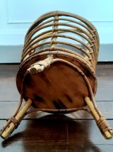 Travailleuse bambou et rotin vintage 