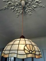 Suspension nacre art déco 40 cm 