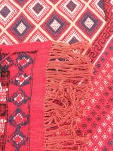  Kilim Margoum Tunsien Tapis en laine rouge tissé à la 