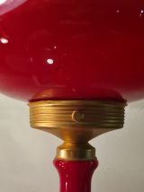 lampe opaline rouge tres belle 48x17 ,,electricité ok