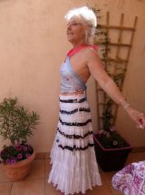 Vichy carreaux bleu rose crop top création France fait main