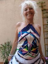 Carré foulard soie roulotté main top haut court création Fr