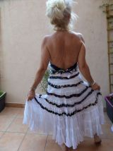 Carré foulard soie roulotté main top haut court création Fr