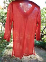 Tunique chemise Tunisienne voile de coton neuf vintage