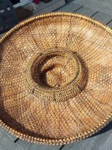 AUTHENTIQUE CHAPEAU DE TRAVAIL ASIATIQUE EN RIZIERE VINTAGE