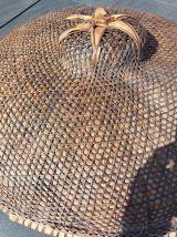 AUTHENTIQUE CHAPEAU DE TRAVAIL ASIATIQUE EN RIZIERE VINTAGE