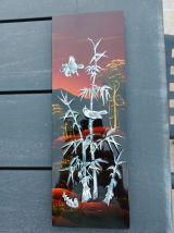 tableaux Asie bois, laque, nacre. Chine Vietnam 1960 VINTAGE