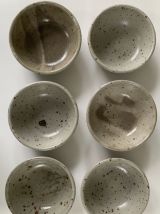 7 bols assiettes grés Gustave Tiffoche signé-french ceramic 