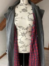 Manteau gris long oversize taille XL Vintage