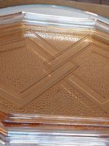 plateau verre marron art déco  1910 1930. VINTAGE. 31*18*2