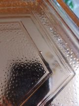 plateau verre marron art déco  1910 1930. VINTAGE. 31*18*2