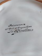 FAIENCERIE D'ART D'ANGOULEME LE RENOLEAU ASSIETTE A ASPERGE 