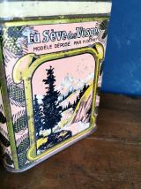 Lampe vintage chevet salon bureau boîte en fer "Les Vosges"