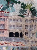 Tapis vintage Américain Hooked fait main, 1C982