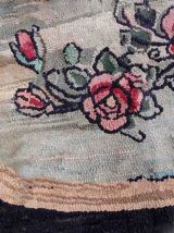 Tapis vintage Américain Hooked fait main, 1C983