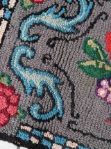 Tapis ancien Américain Hooked fait main, 1C985