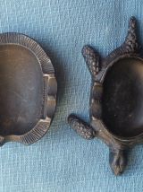 tortue , cendrier  en  métal , vintage