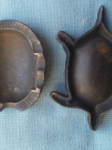 tortue , cendrier  en  métal , vintage