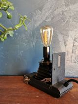 Lampe vintage industrielle appareil photo métal noir "Sépia"
