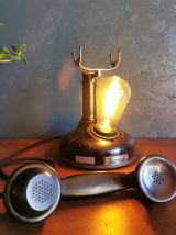 Lampe industrielle vintage métal bakélite téléphone "Trésor 
