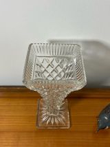 Vase en verre moulé pressé vintage 1960