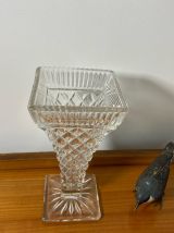 Vase en verre moulé pressé vintage 1960