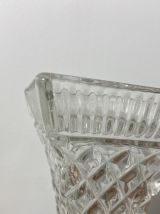 Vase en verre moulé pressé vintage 1960