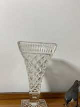 Vase en verre moulé pressé vintage 1960