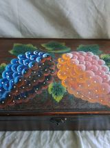 GRAND Coffret en bois peint 