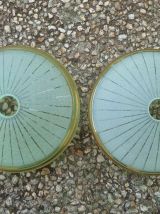 suspensions  en verre givré , vintage