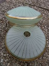 suspensions  en verre givré , vintage