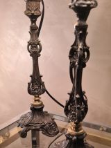 2 lampes de chevet art nouveau belle regule ;electricité  et