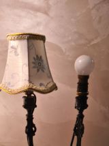 2 lampes de chevet art nouveau belle regule ;electricité  et