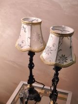 2 lampes de chevet art nouveau belle regule ;electricité  et