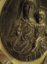 Bénitier Français Jésus et Marie Antique pour la Maison