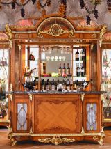 Bar kiosque baroque bois et marbre 