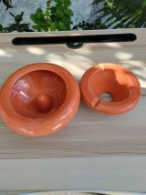 Cendrier  en poterie Orange tunisienne, Cadeau fumeur