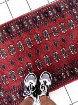 Tapis vintage Ouzbek Bukhara fait main, 1C995