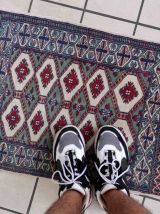 Tapis vintage Ouzbek Bukhara fait main, 1C997