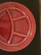 6 assiettes à fondue rouges Lunéville