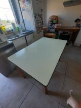 table de cuisine vibtage recouvrement emaille